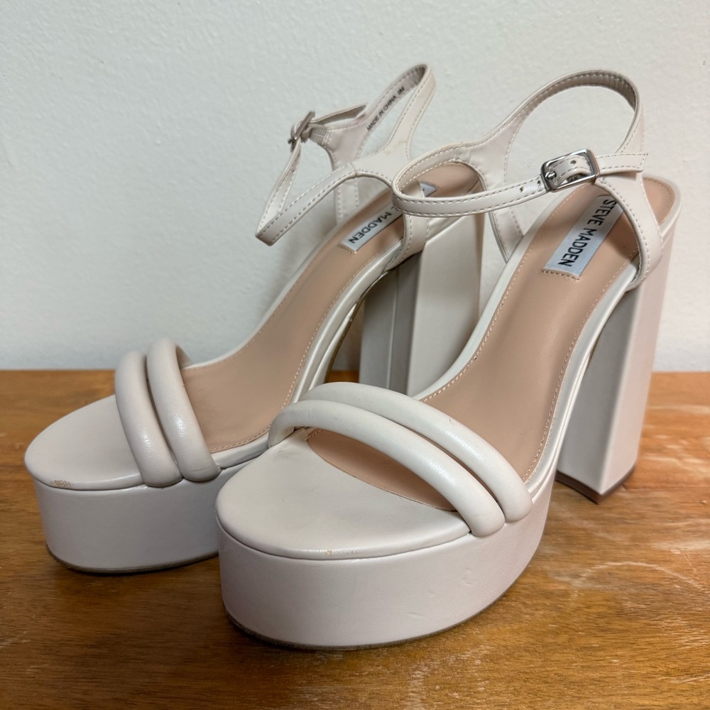 Steve Madden Tille Platform Heels - Bone